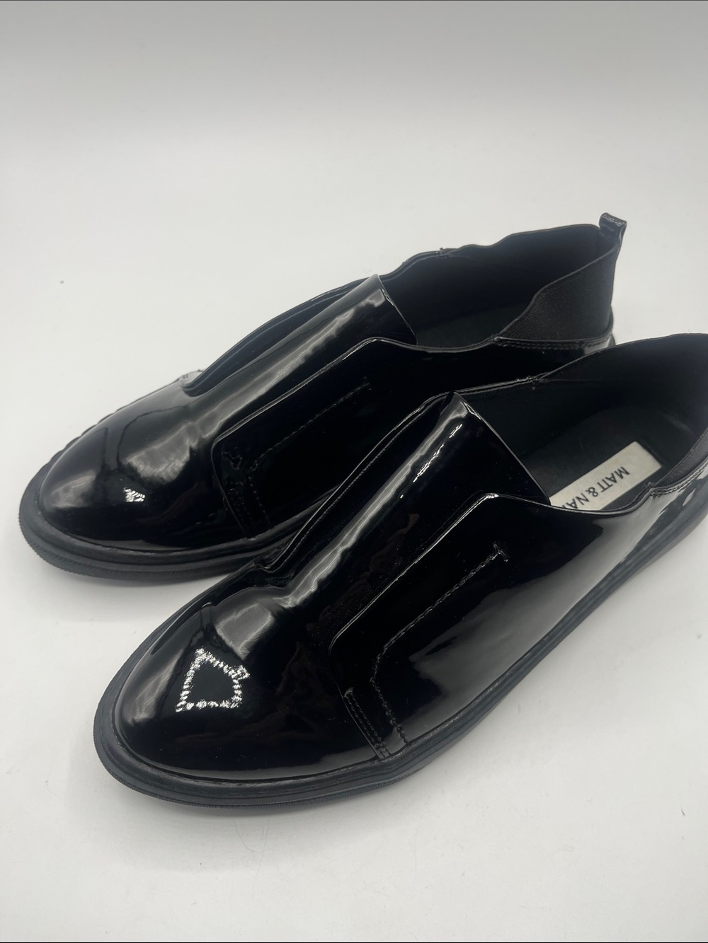 Matt & Nat Black Patent Slip-On Loafers